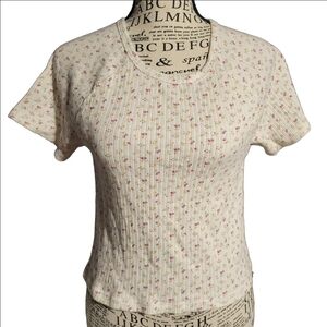 American Eagle Womens Medium Crop Top Pink Floral
